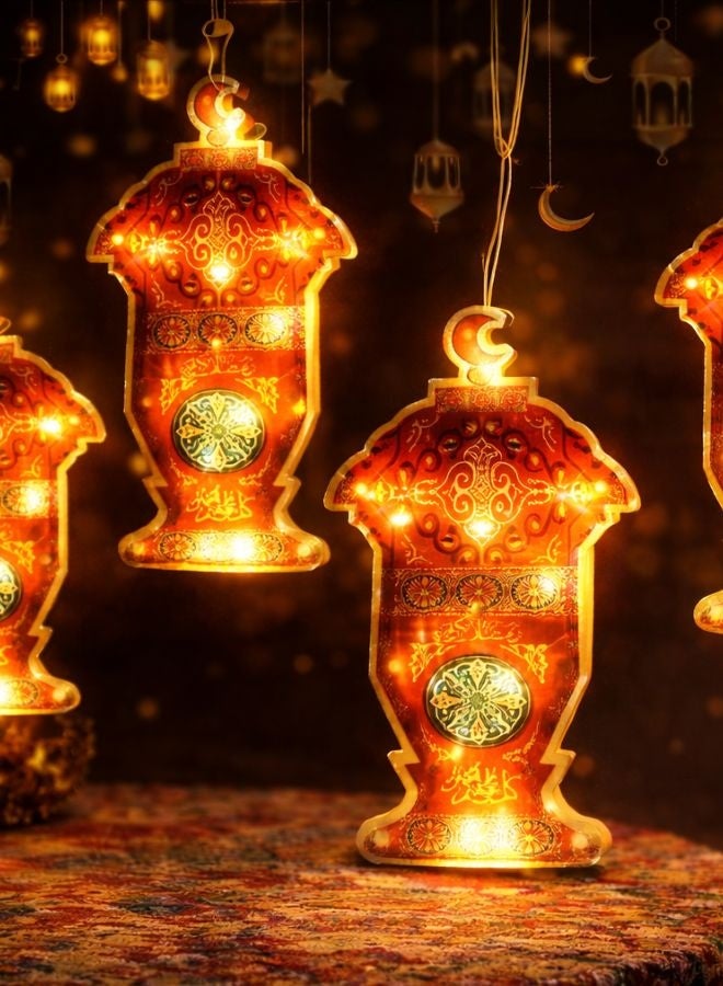 Ramadan Lantern String Lights – 6 LED Lanterns with Plug - Image 2